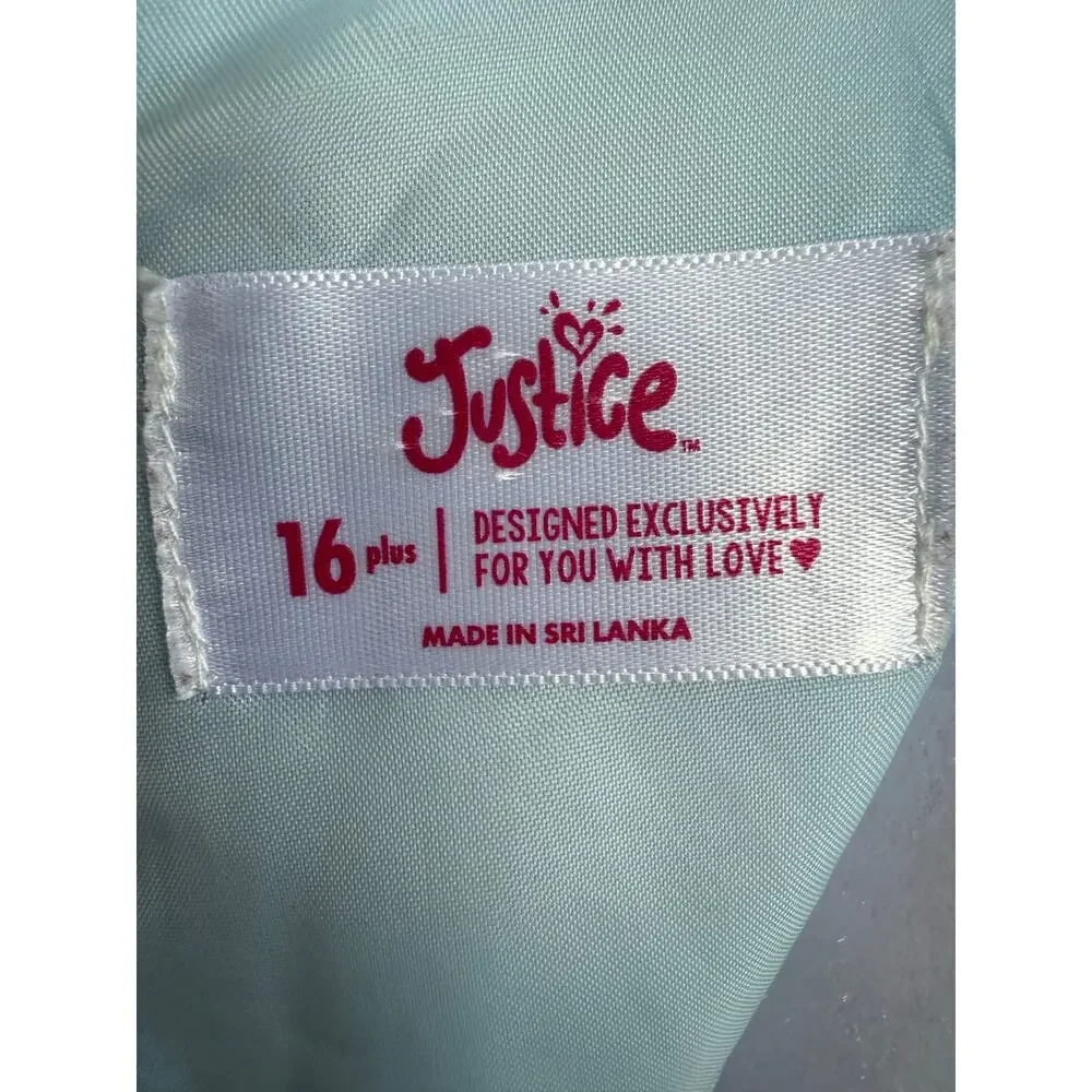 Justice Girls Blue Sparkle Dress Size 16 Plus